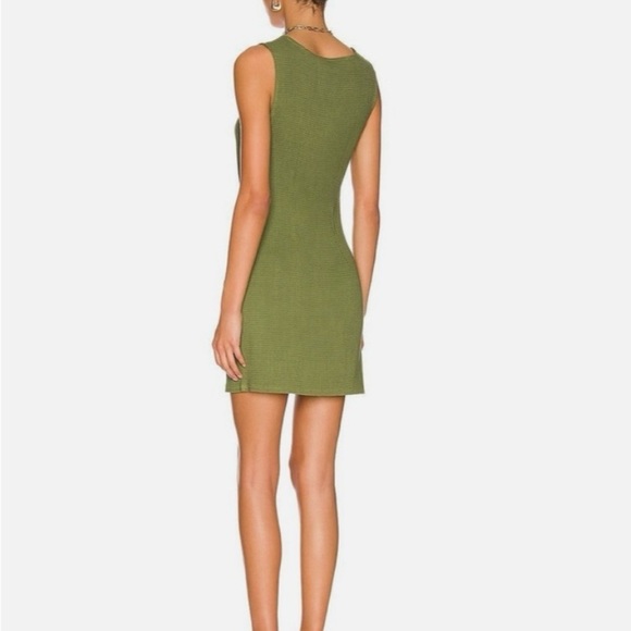 Free People Olive Green Ruched Mini Dress - Picture 2 of 5